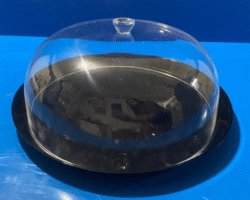 Queijeira de Acrílico Cristal com Base no Acrílico Preto - Peça Moldada Queijeira de Acrílico Cristal com Base no Acrílico Preto - Peça Moldada